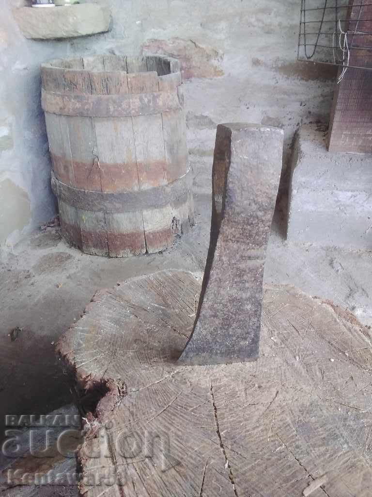 Old forged ax (axe - hammer).