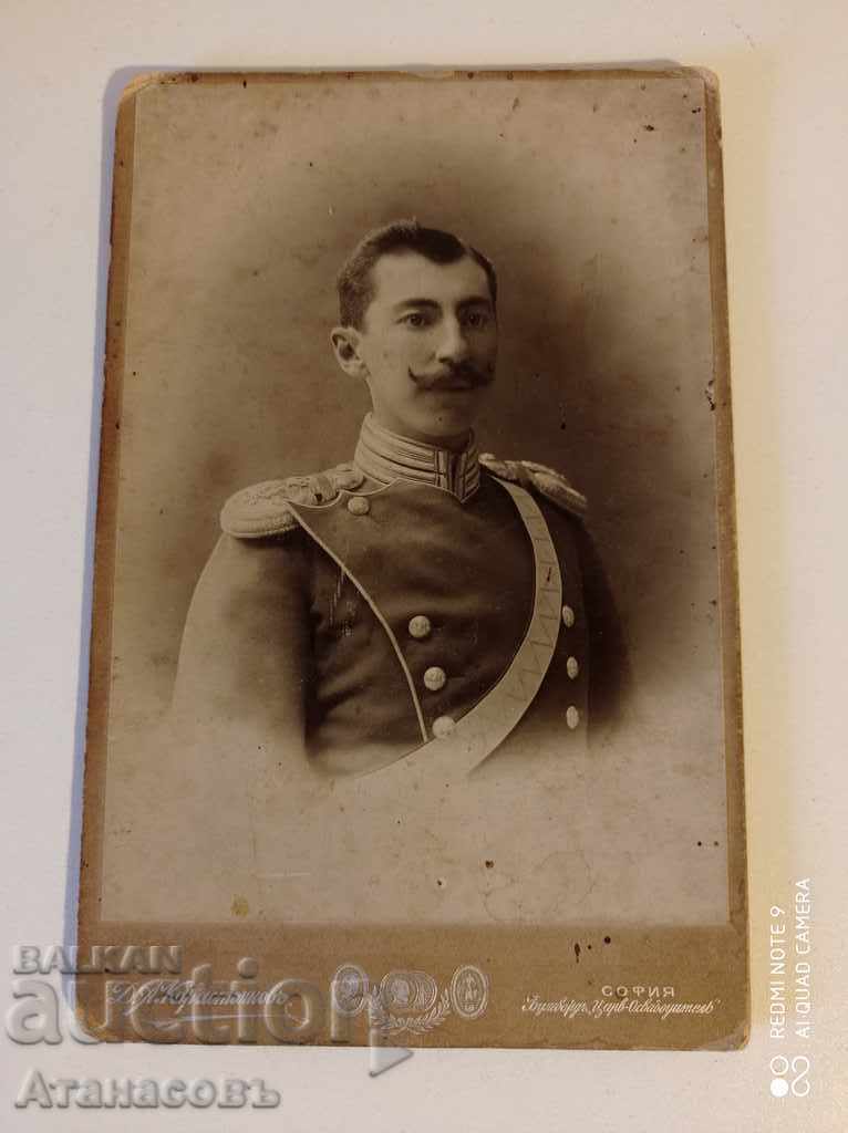 Photography photo cardboard D. Karastoyanov Princely officer