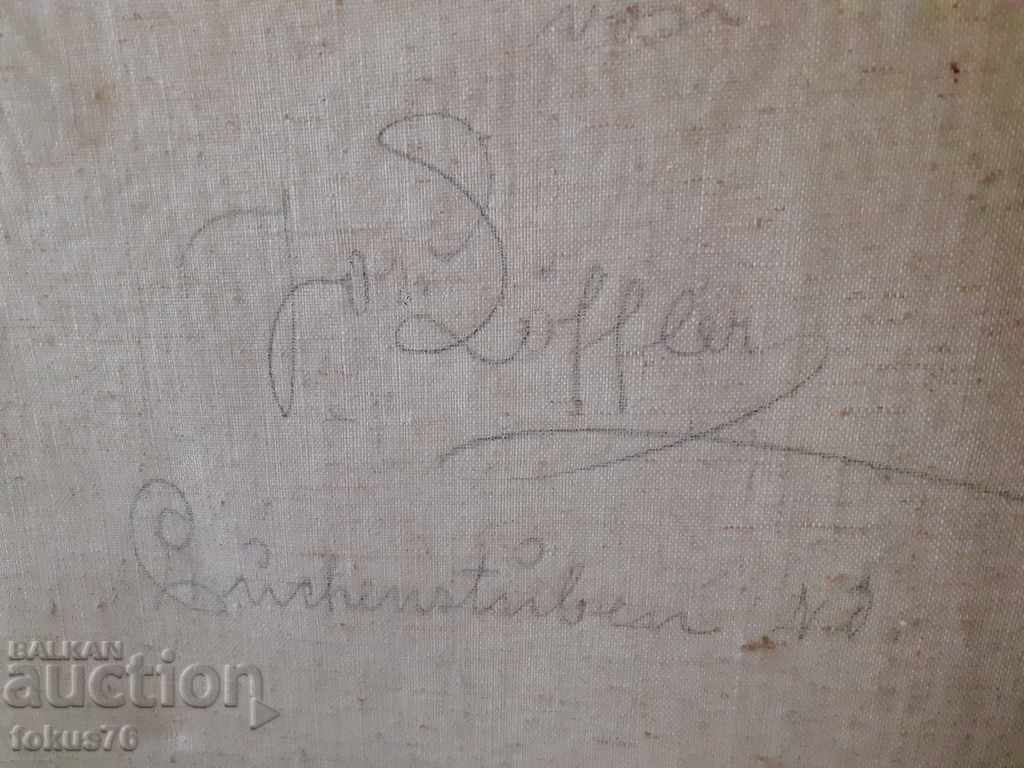 Delivery of Old collectible oil painting on canvas - signed Delivery of Old collectible oil painting on canvas - signed