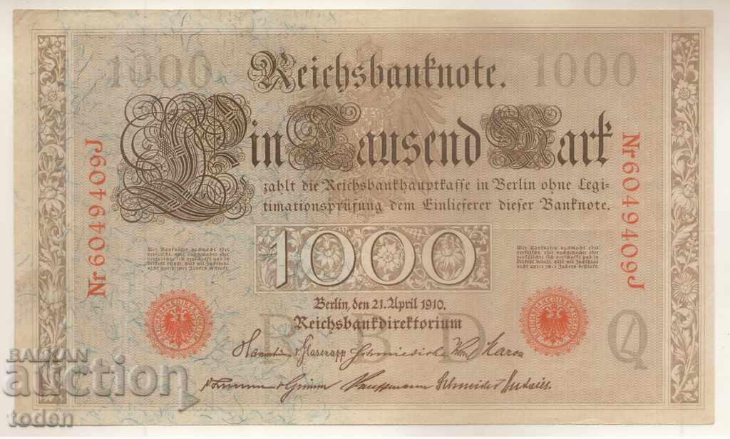 Γερμανία-1.000 Mark-1910-P 44b / 5-Paper
