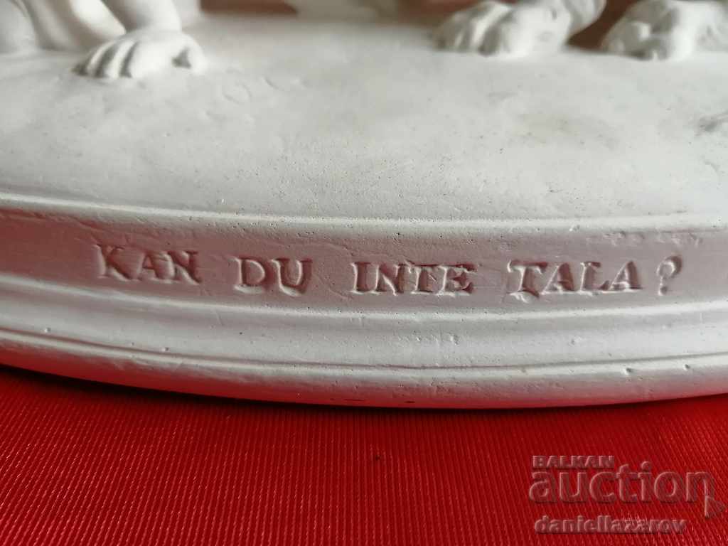 Delivery of Sculpture "Kan du inte tala" Statuette, Figure 19th Century