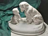 Sculpture "Kan du inte tala" Statuette, Figure 19th Century