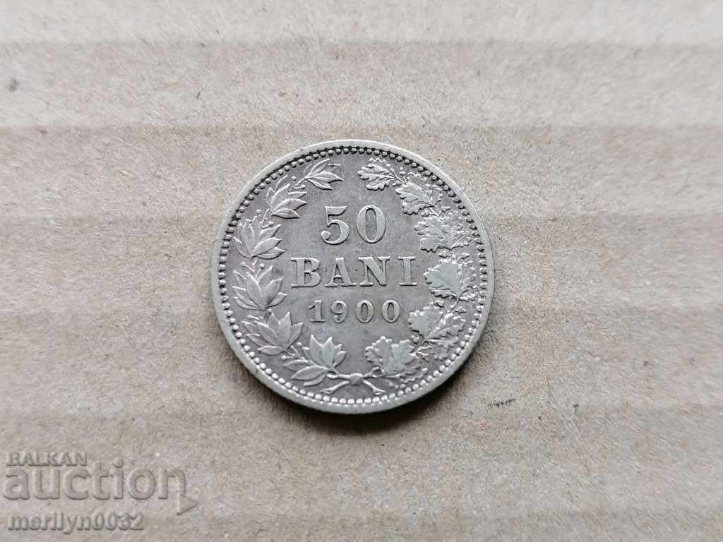 Silver 50 baths 1900 silver coin Romania - 7