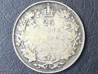 Канада 25 цента 1929 Джордж V сребро