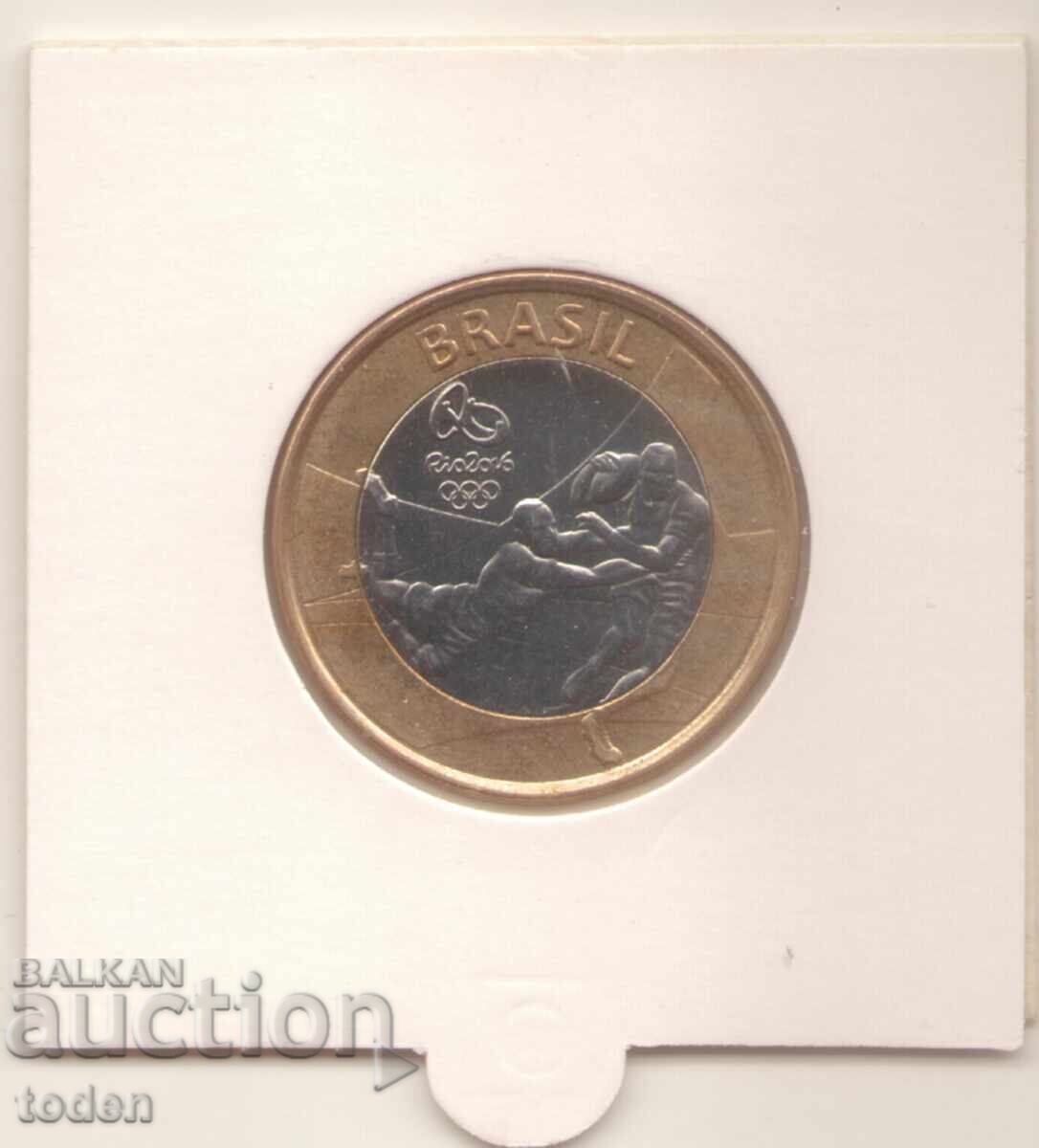 Auction  Brasil-1 Real-2015-KM# 707-Rugby, Olympic Games Rio