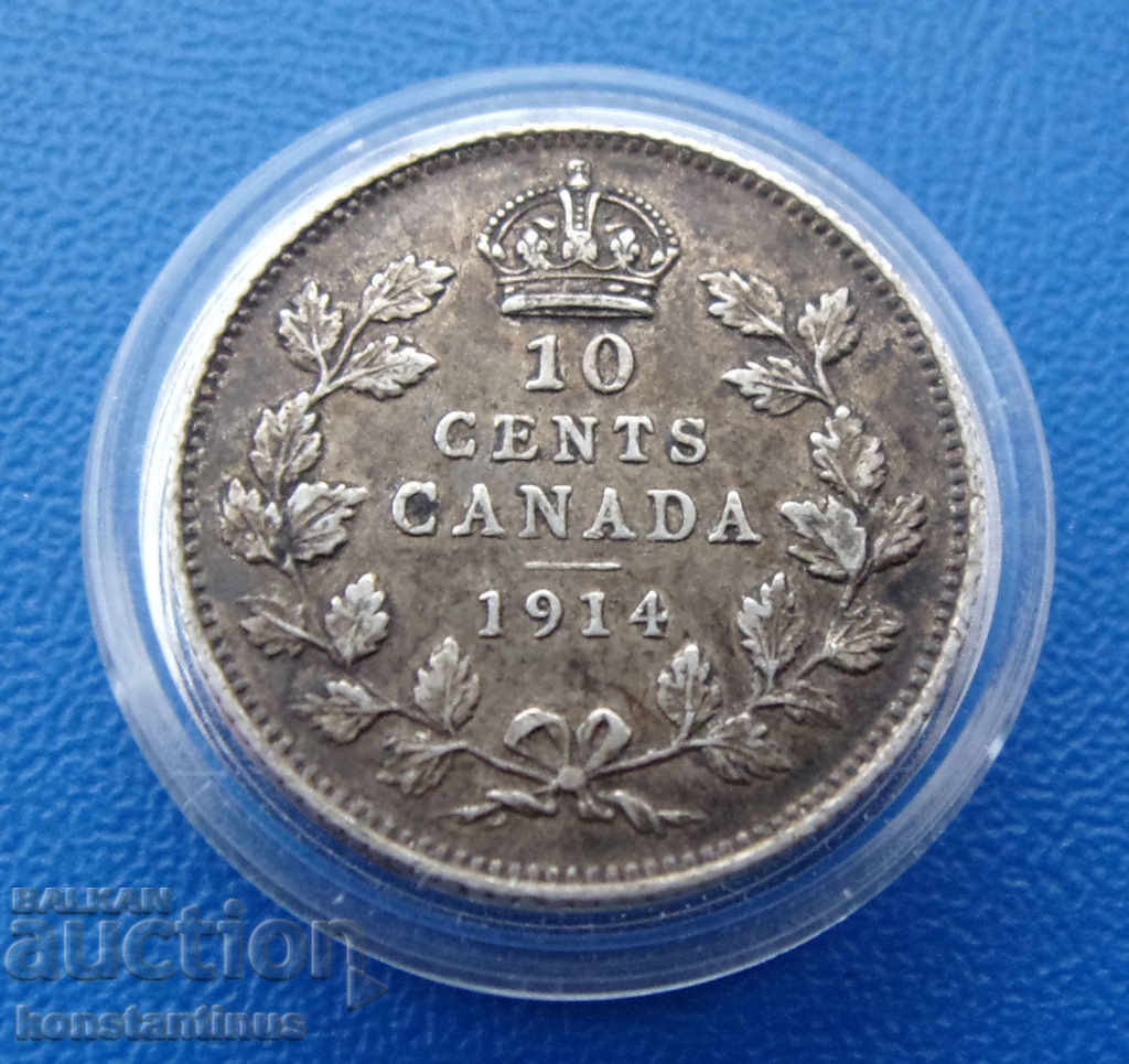 Canada 10 Cent 1914 XF Rare