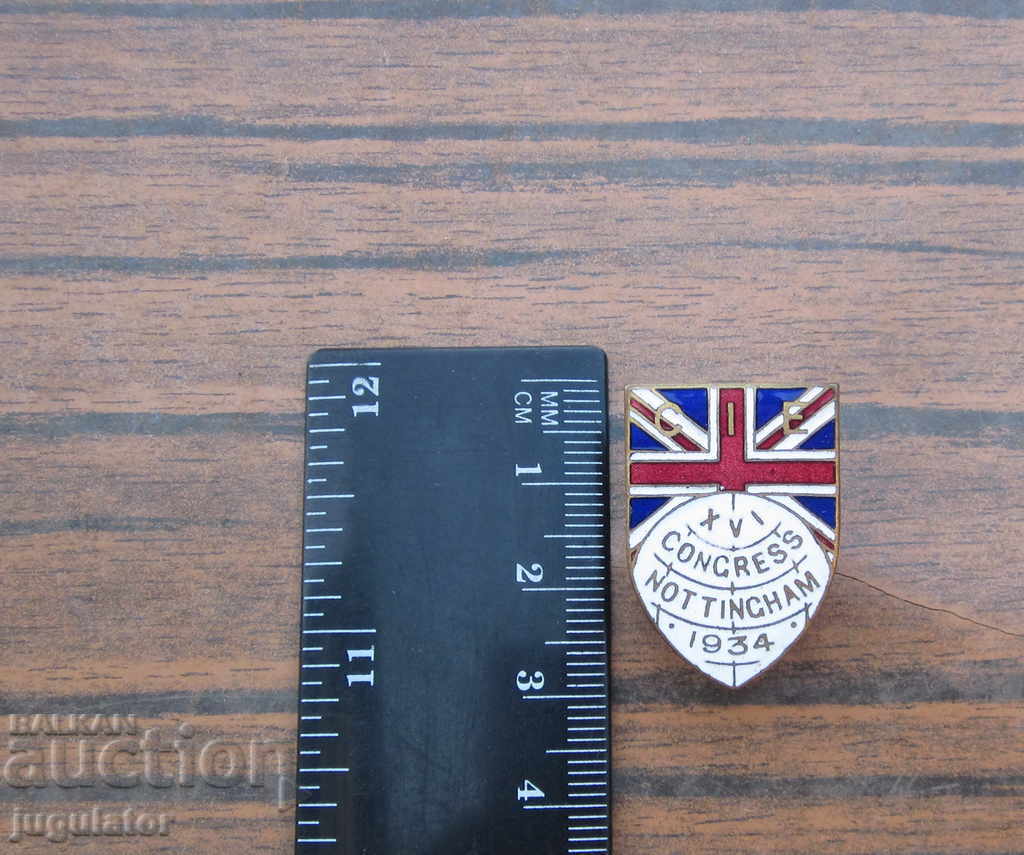 стара Английска значка знак 1934 г. комисия по преброяването - 6 стара Английска значка знак 1934 г. комисия по преброяването - 6