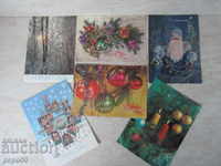 6 pcs NEW YEAR CARDS - USSR
