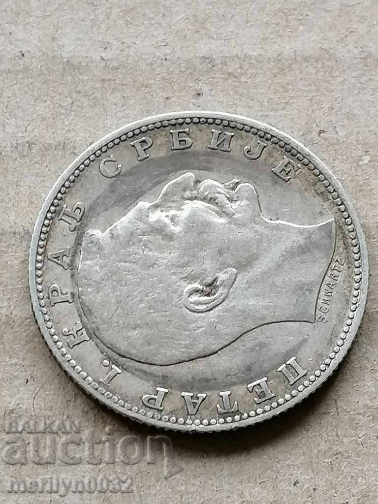 Auction 1 dinar coin 1904 Kingdom of Serbia silver Auction 1 dinar coin 1904 Kingdom of Serbia silver