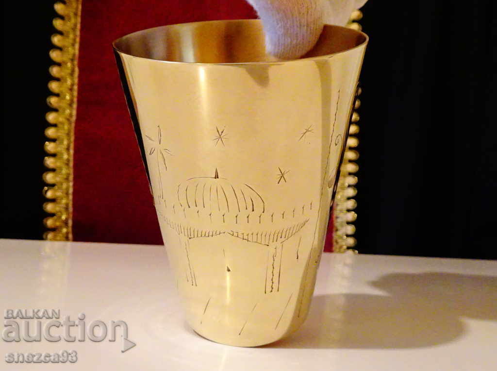 Auction Bronze wine cup Taj Mahal, flowers, 250 ml Auction Bronze wine cup Taj Mahal, flowers, 250 ml