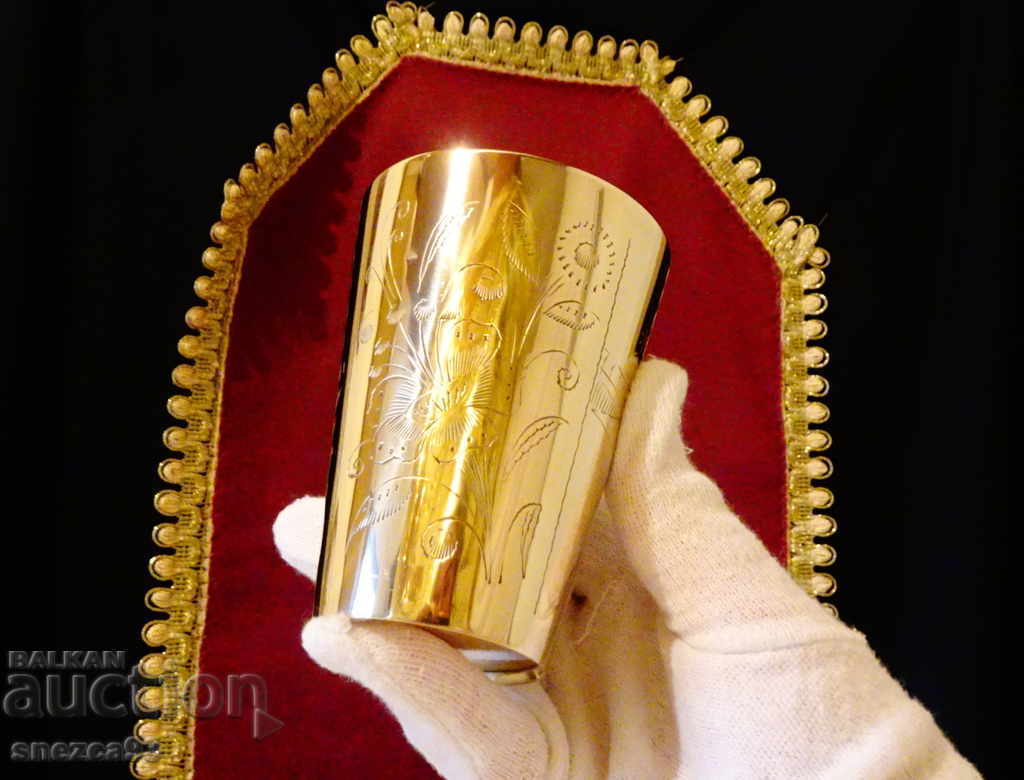 Bronze wine cup Taj Mahal, flowers, 250 ml - 7 Bronze wine cup Taj Mahal, flowers, 250 ml - 7