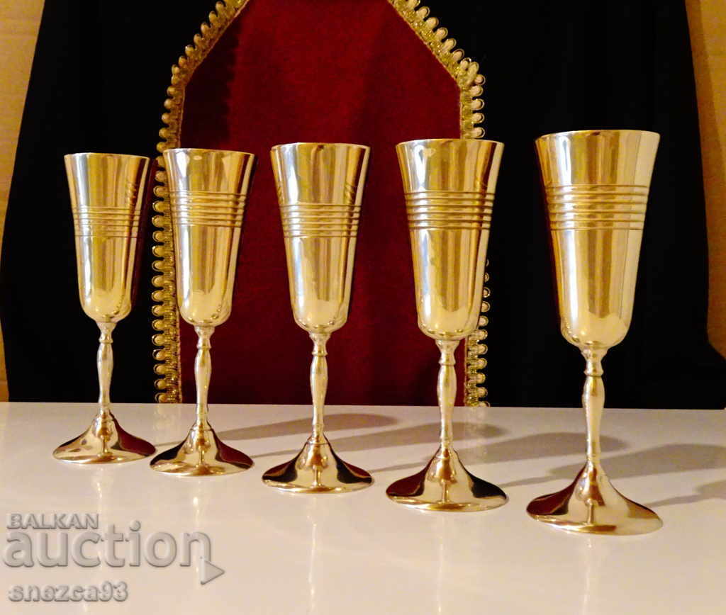 Bronze goblet 17 cm, wine glass, relief - 5 Bronze goblet 17 cm, wine glass, relief - 5