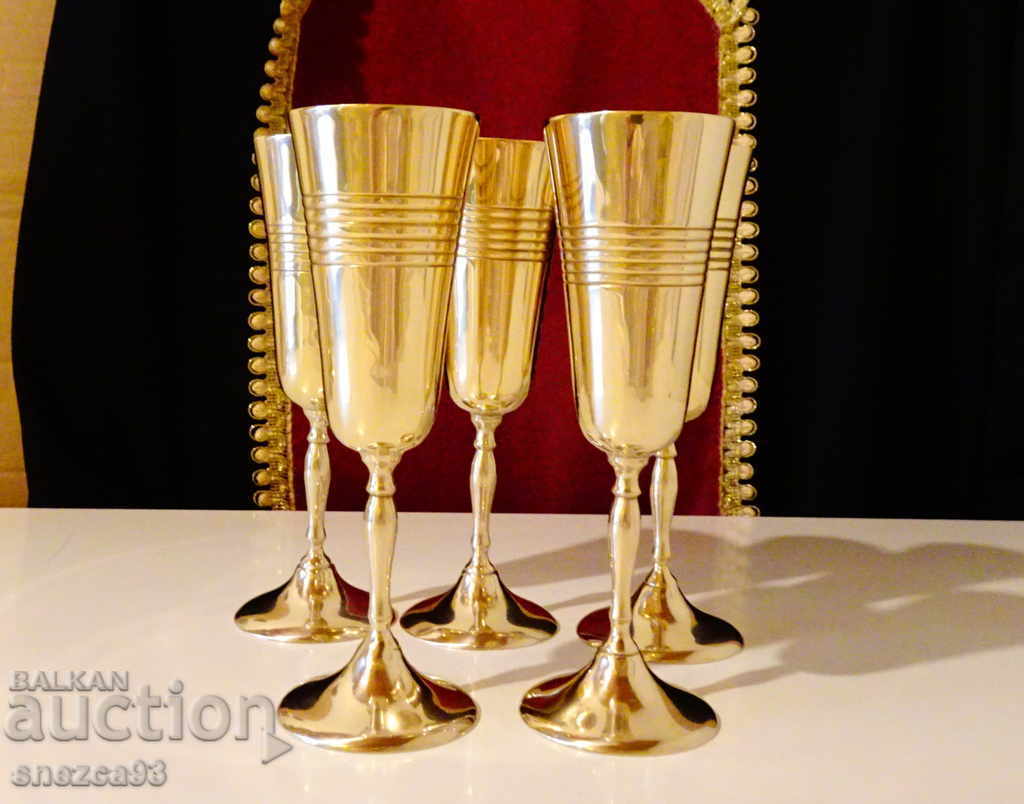 Bronze goblet 17 cm, wine glass, relief - 6 Bronze goblet 17 cm, wine glass, relief - 6