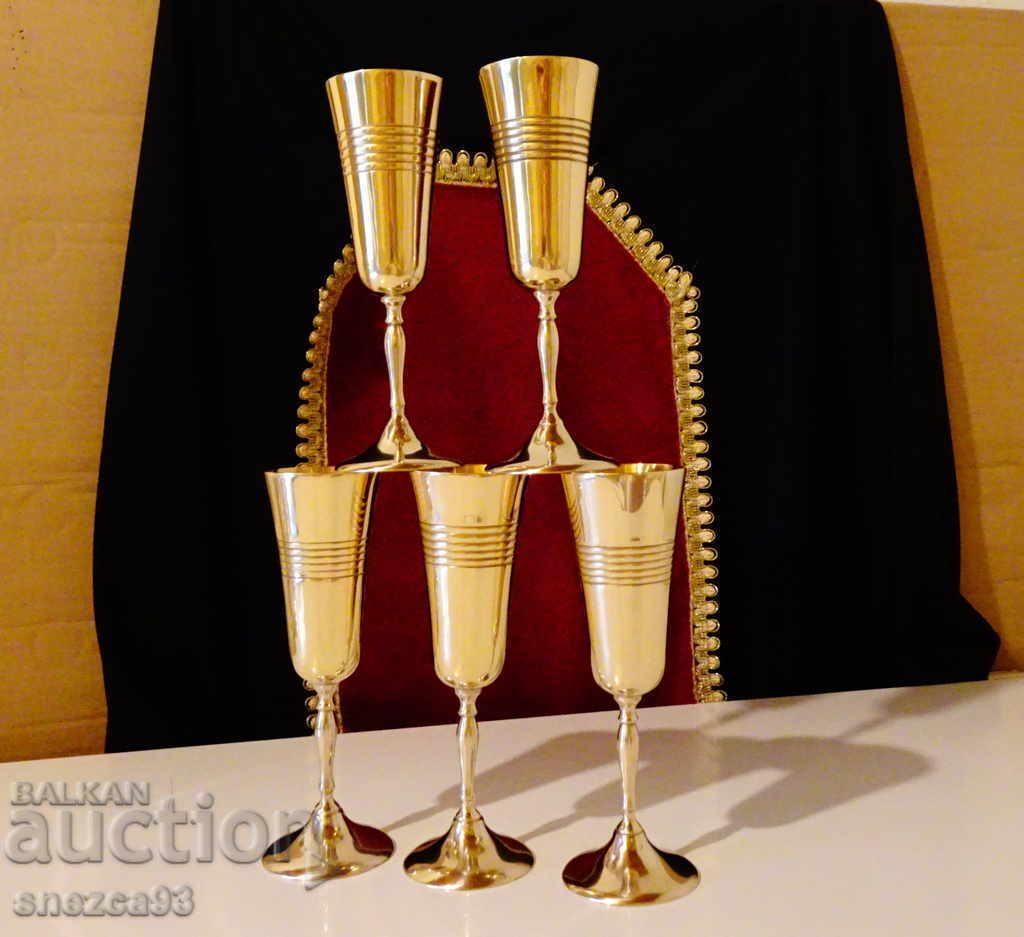 Bronze goblet 17 cm, wine glass, relief - 7 Bronze goblet 17 cm, wine glass, relief - 7