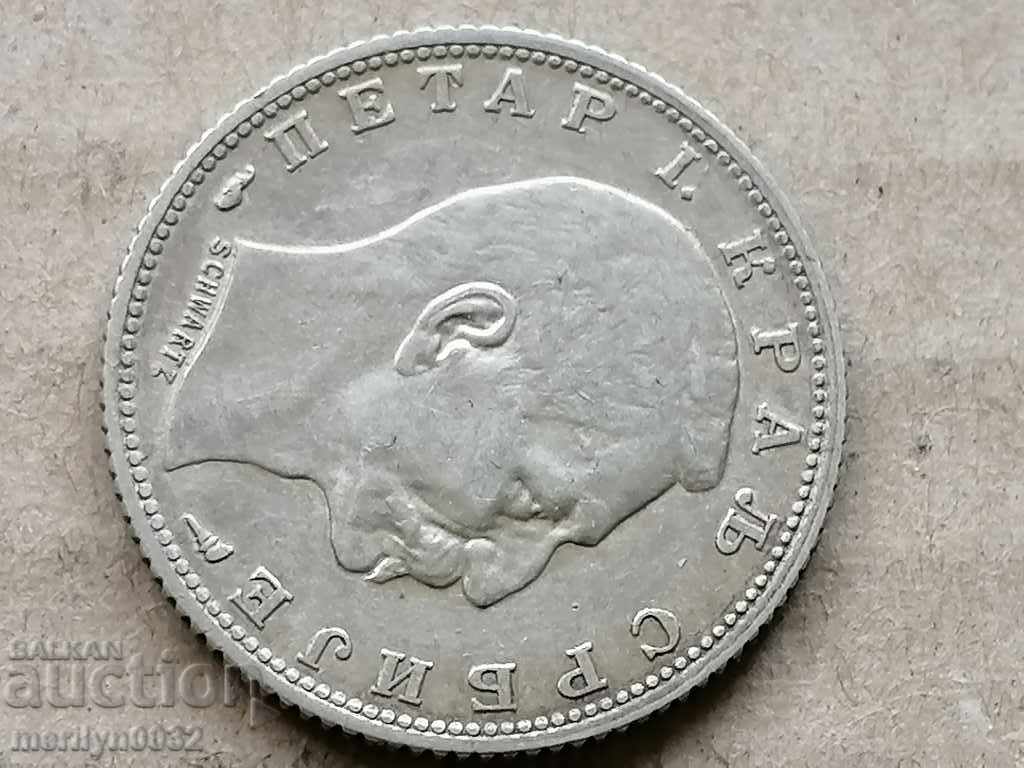 Coin 1 dinar 1915 Kingdom of Serbia silver - 5