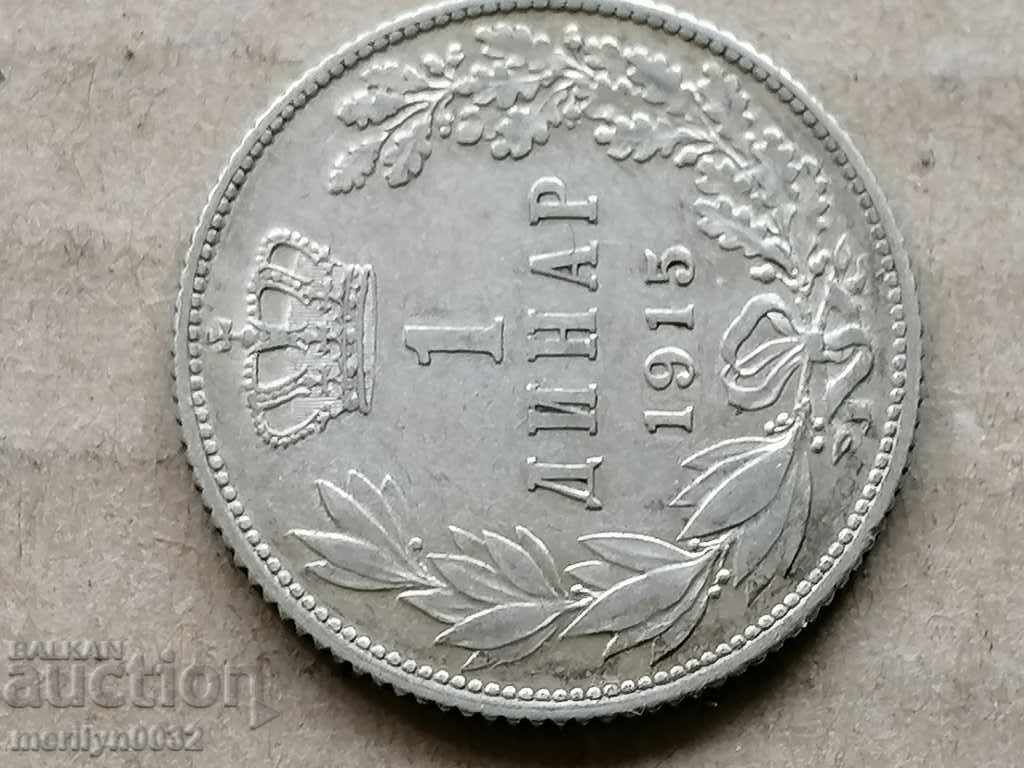 Coin 1 dinar 1915 Kingdom of Serbia silver - 6