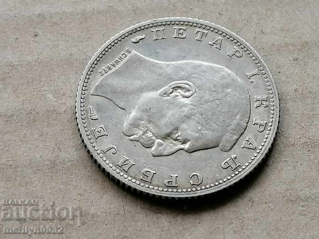 Coin 1 dinar 1915 Kingdom of Serbia silver - 7