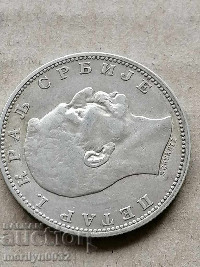 Coin 1 dinar 1912 Kingdom of Serbia silver - 5 Coin 1 dinar 1912 Kingdom of Serbia silver - 5