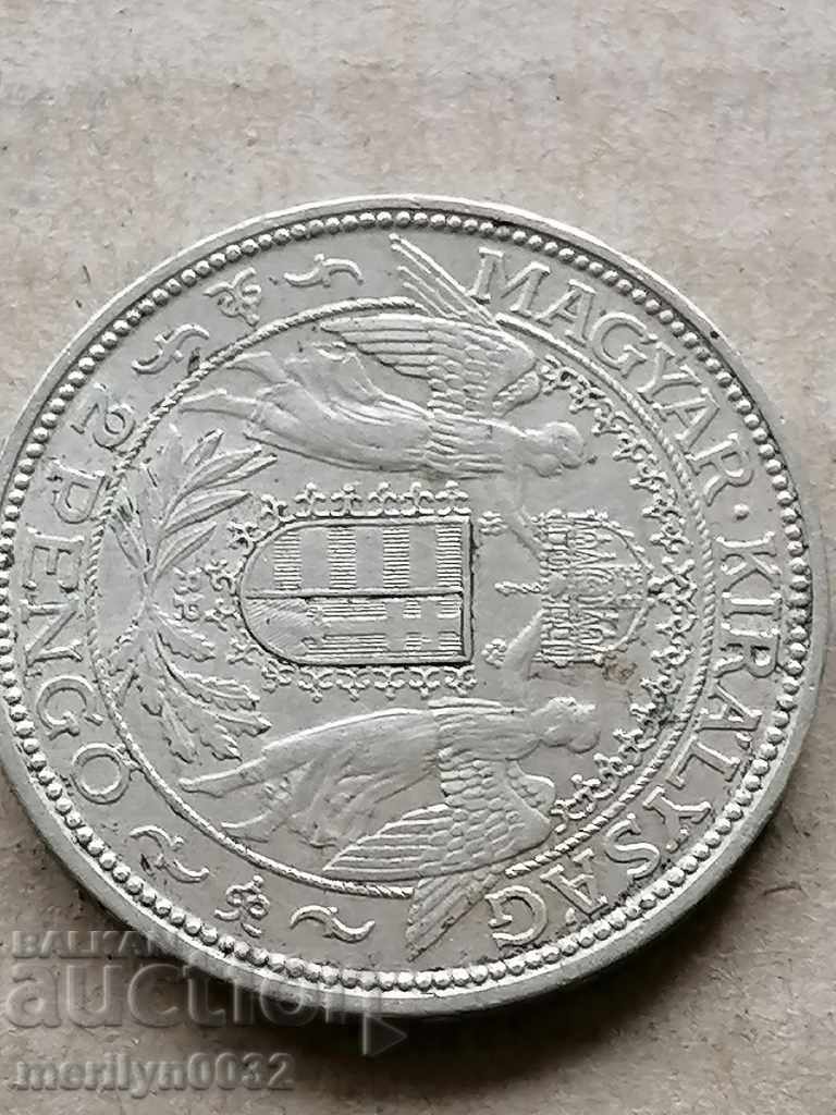 Coin 2 pengo 1939 year Hungary silver - 7 Coin 2 pengo 1939 year Hungary silver - 7