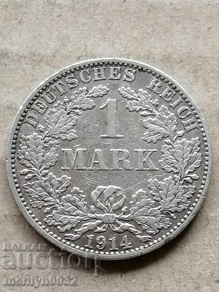 Monedă 1 timbru 1914 Germania argint