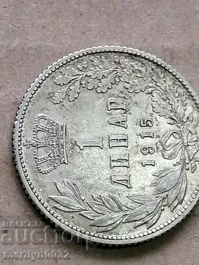 Coin 1 dinar 1915 Kingdom of Serbia silver - 5 Coin 1 dinar 1915 Kingdom of Serbia silver - 5