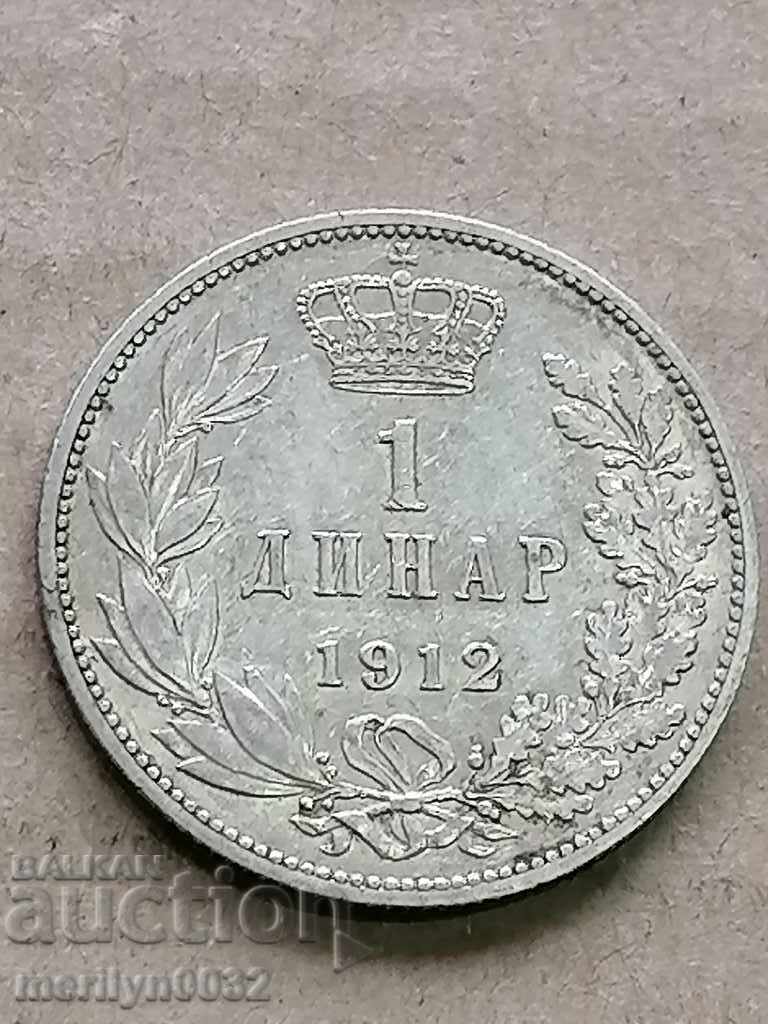 Coin 1 dinar 1912 Kingdom of Serbia silver