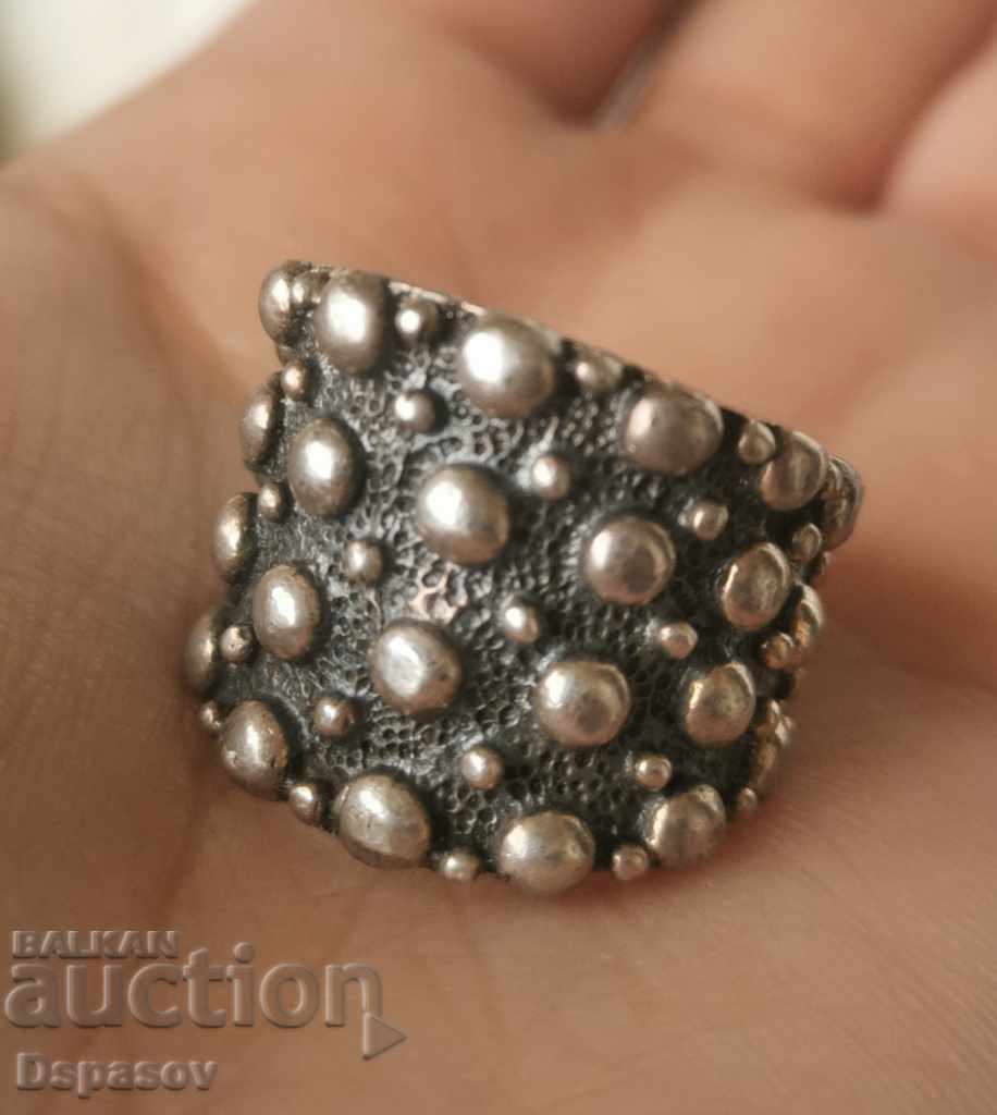 Silver 925 Bead Ring Granulation
