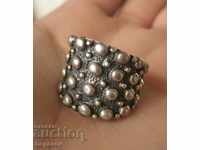Silver 925 Bead Ring Granulation