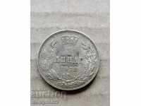 Монета 1 динар 1912 год Кралство Сърбия сребро