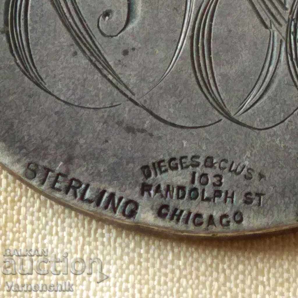 Auction  Rare English medal with monogram SILVER