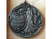 Rare English medal with monogram SILVER