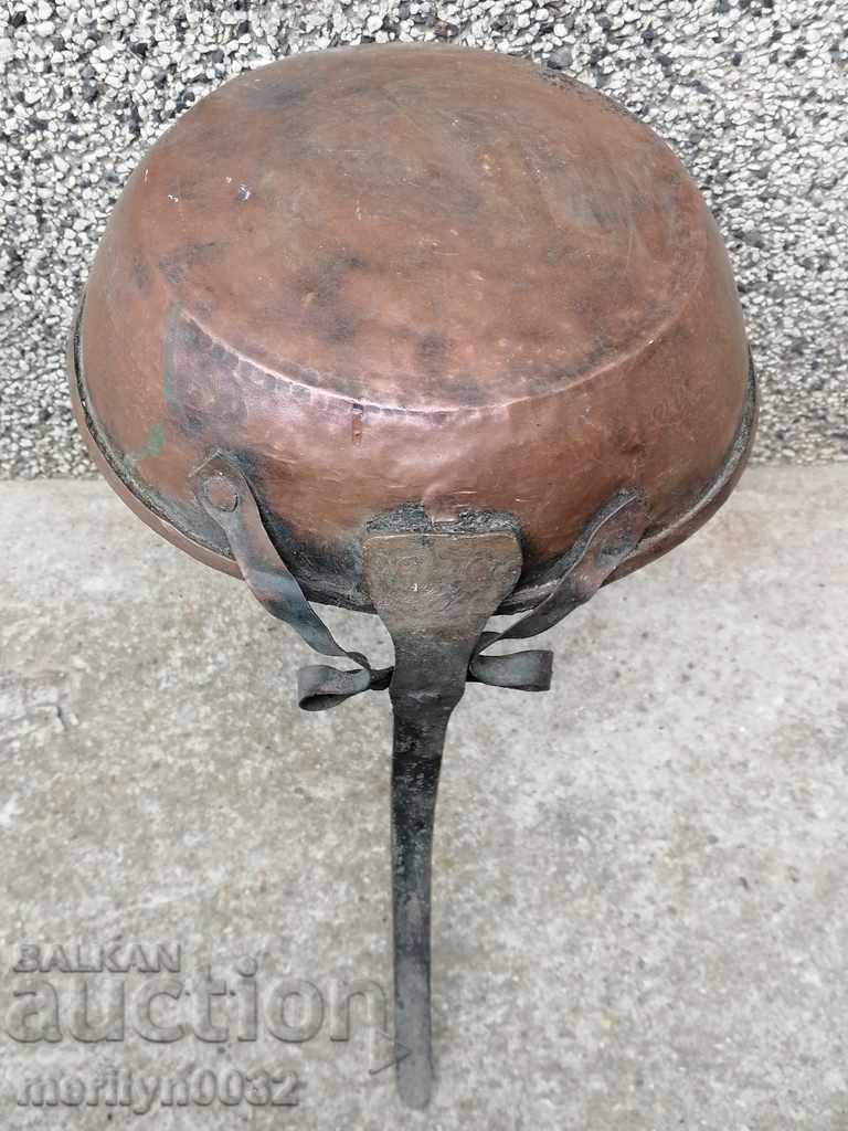 Παράδοση Παλιά κατσαρόλα χαλκού, χαλκού, δίσκος, δοχείο χαλκού