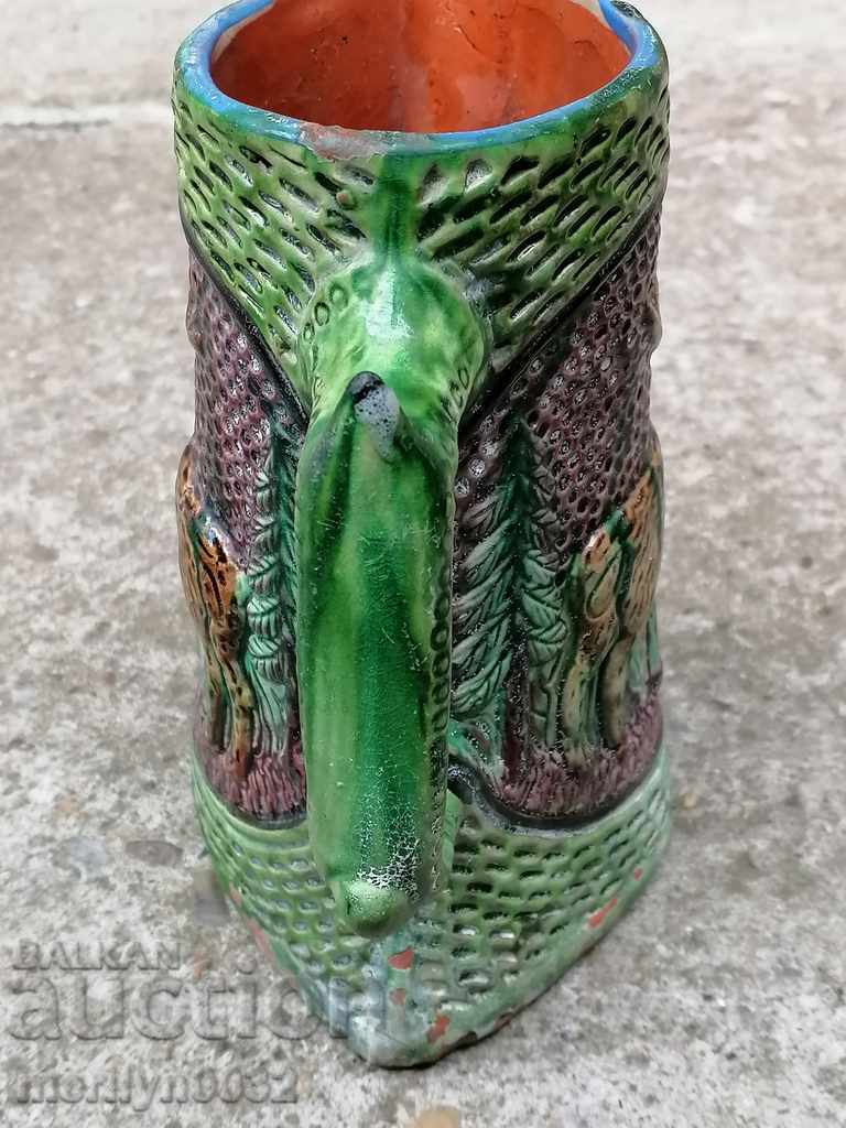 Delivery of Relief Trojan jug, pottery, bas-relief, late 19th century