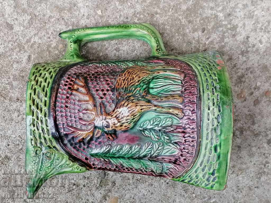 Relief Trojan jug, pottery, bas-relief, late 19th century - 5