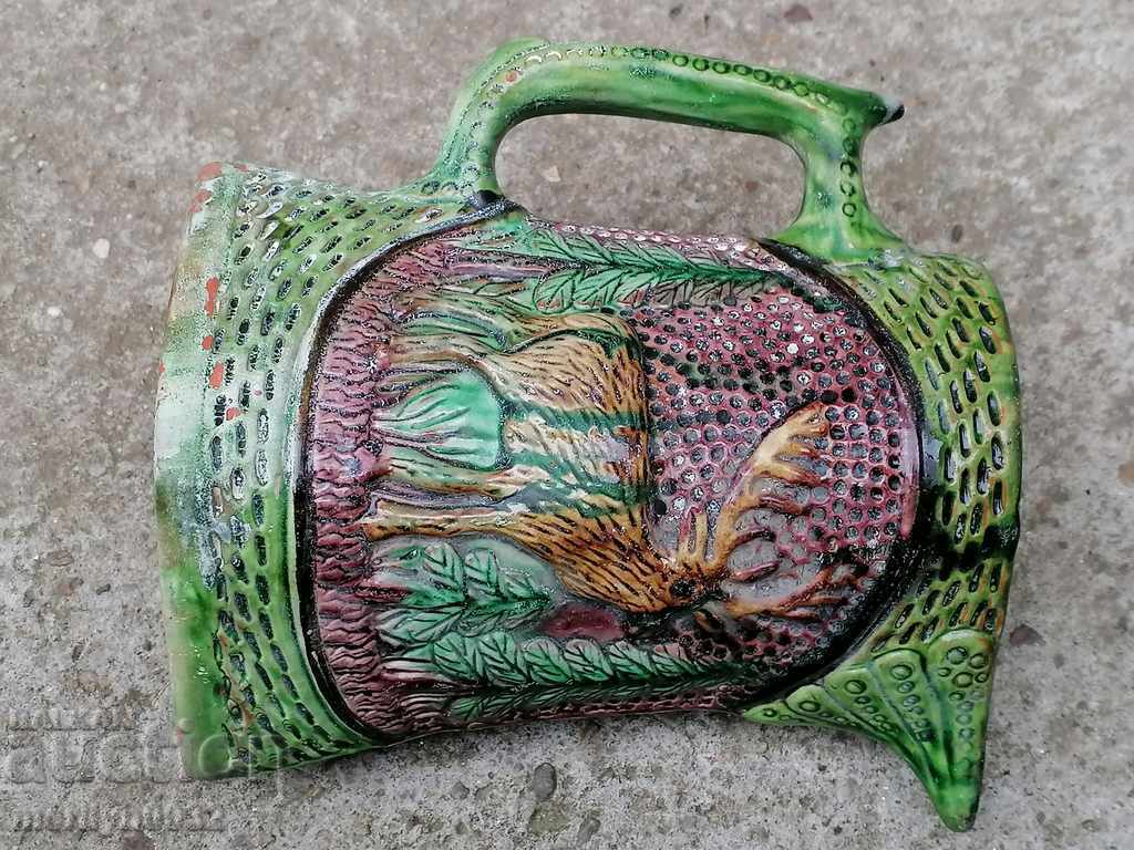 Relief Trojan jug, pottery, bas-relief, late 19th century - 6