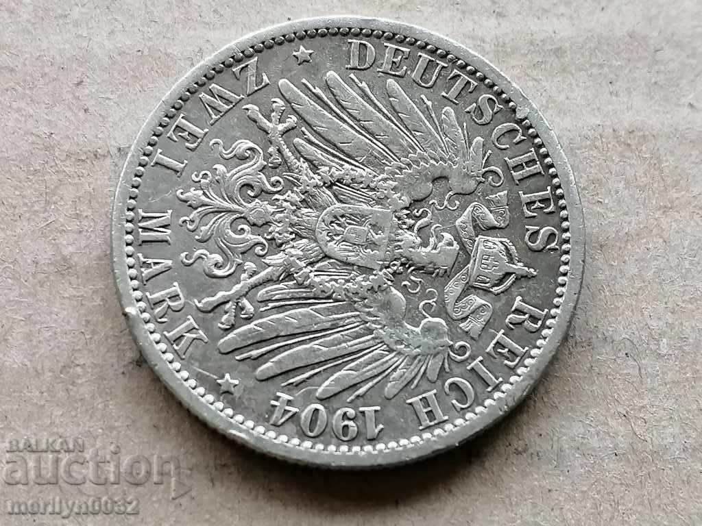 Coin 2 marks 1904 Germany silver - 6 Coin 2 marks 1904 Germany silver - 6