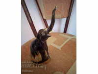 Elephant statuette made of buffalo horn