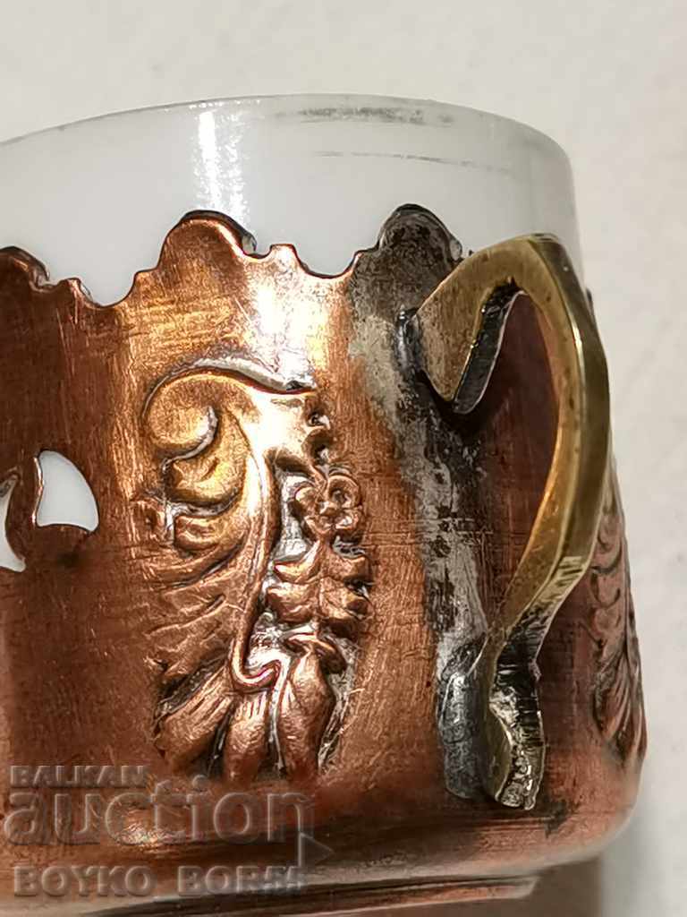 Antique Porcelain Markova Cup with Copper Housing - 6 Antique Porcelain Markova Cup with Copper Housing - 6