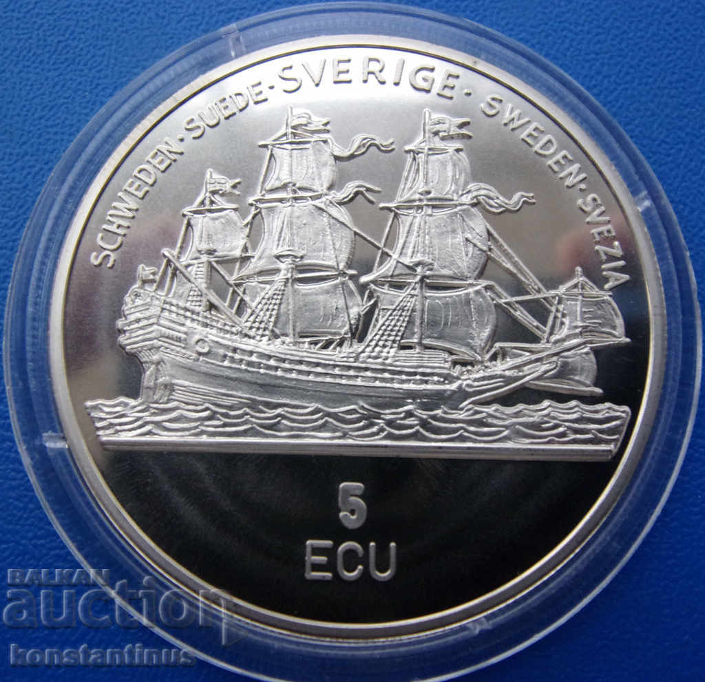 Sweden 5 ECU 1992 UNC PROOF Rare