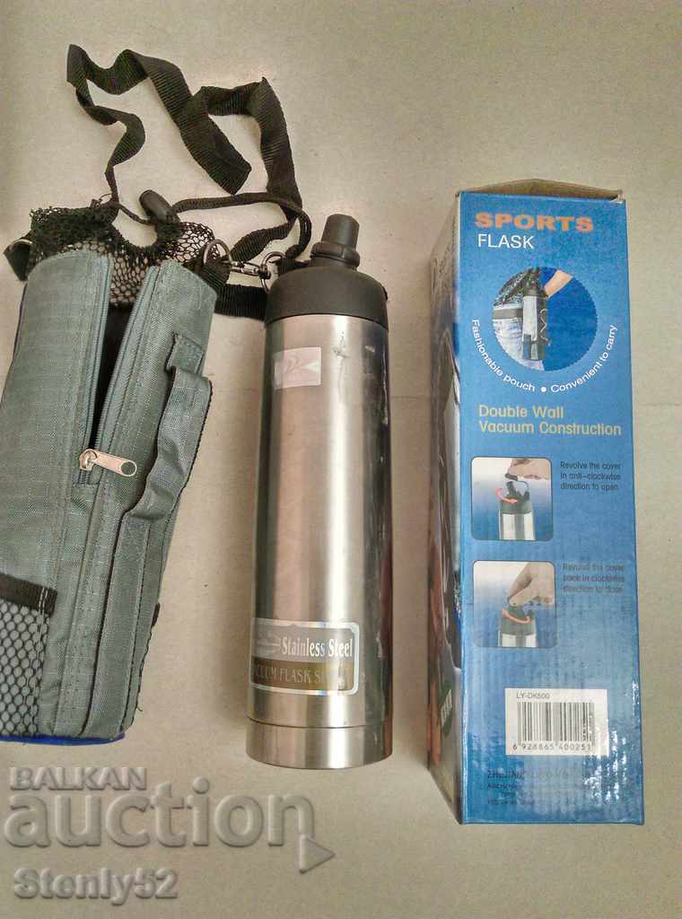 Sports bottle with Inox case for cold and hot drinks