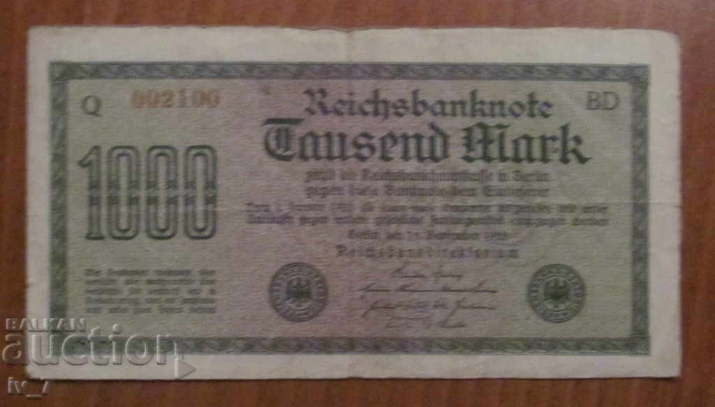 1000 МАРКИ 1922 година, ГЕРМАНИЯ