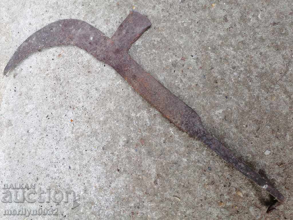 An old hand-forged hammer with primitive engravings, wrought iron - 6