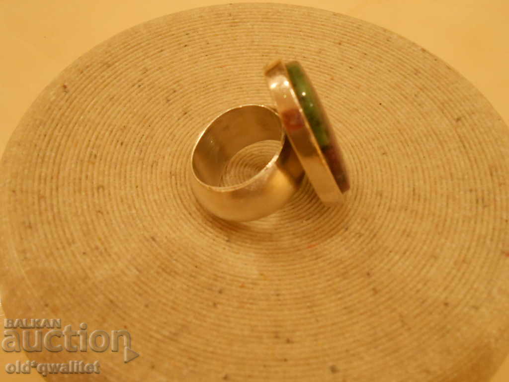 Silver RING with natural stone ZOISITE, 30 gr. Silver 925 Silver RING with natural stone ZOISITE, 30 gr. Silver 925