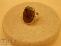 Silver RING with natural stone ZOISIT, 30 g. Silver 925