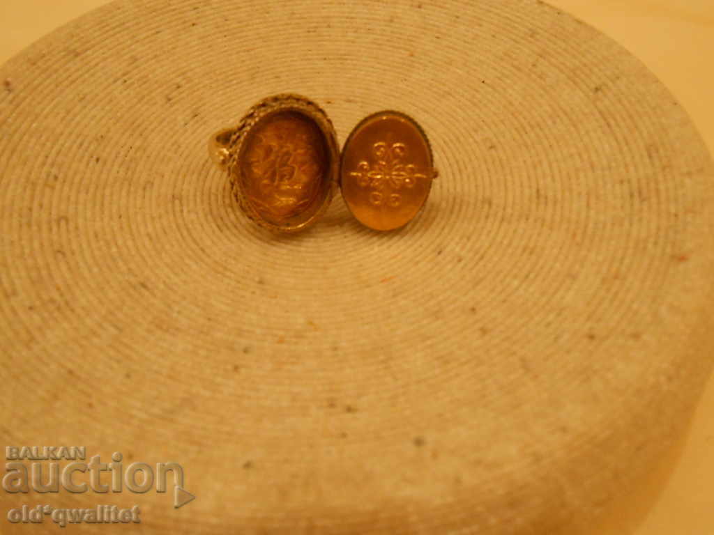 Auction Old silver ring with Carnelian, opening, SILVER Auction Old silver ring with Carnelian, opening, SILVER