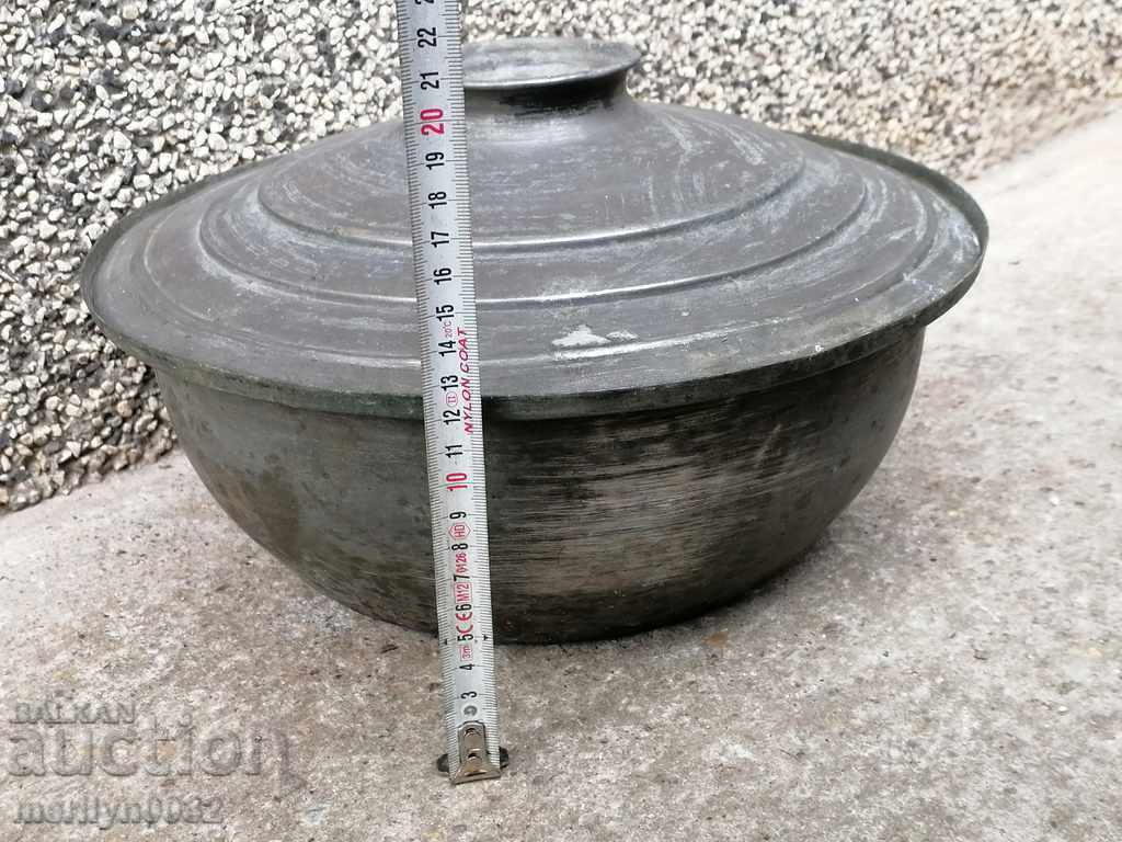 Copper pot with lid copper copper container boiler bass - 7 Copper pot with lid copper copper container boiler bass - 7