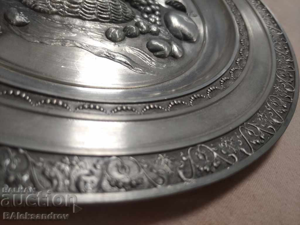 Auction Old zinc plate for wall Auction Old zinc plate for wall