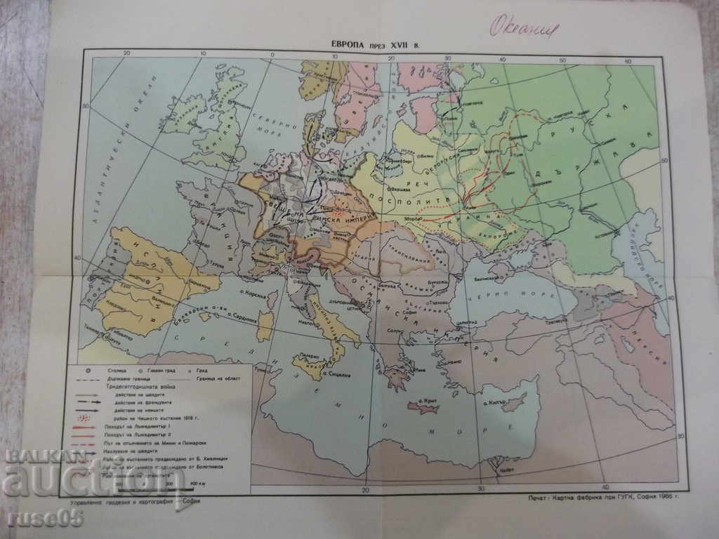 Delivery of Maps "Europe in the XVI century." and "Europe in the Seventeenth Century."