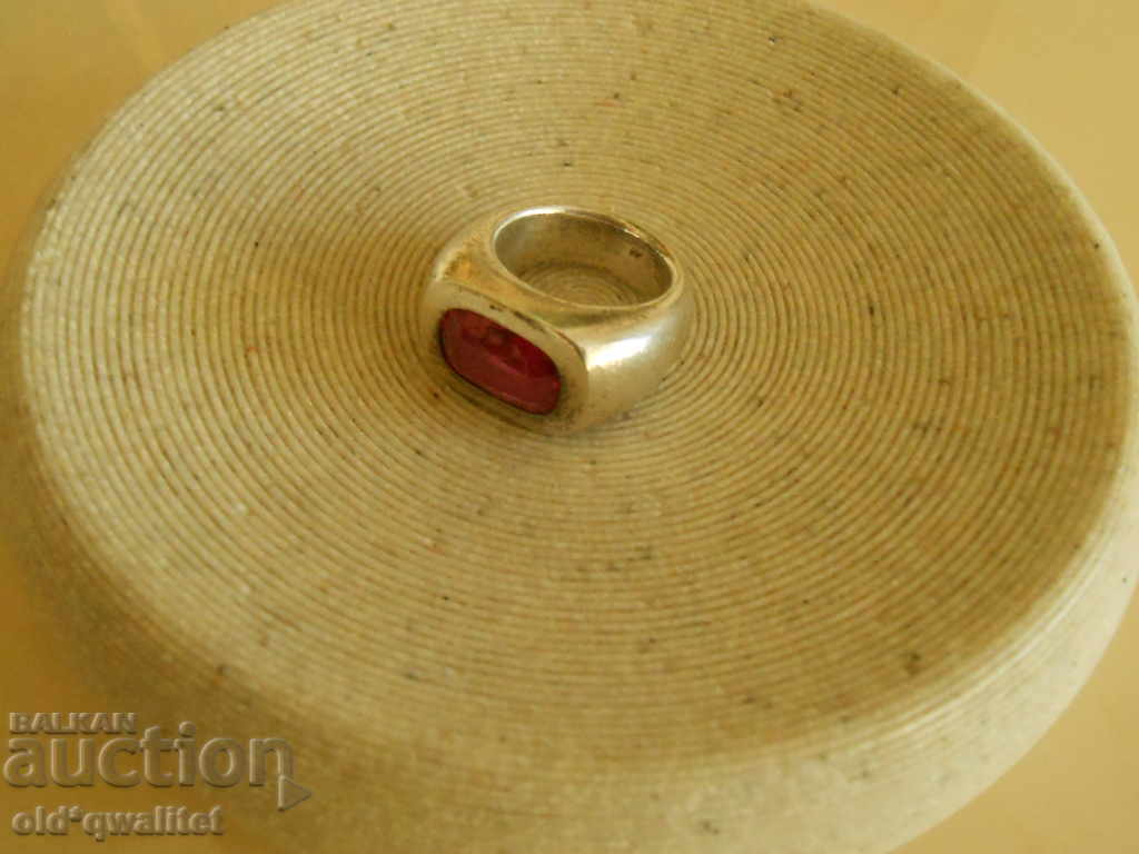 Ladies silver ring, approx. 35 Silver 925 with Ruby - 7