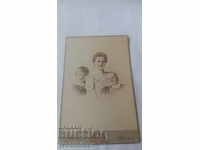 Photo Woman with two children Cardboard